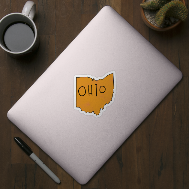 The State of Ohio - Gold Outline by loudestkitten